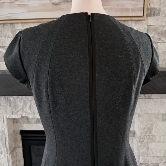 Lafayette 148 Black Sheath Dress Cap Sleeve Stretch Career Size 4 - Picture 9 of 10